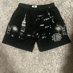 Eric Emanuel Black Graphic Athletic Shorts